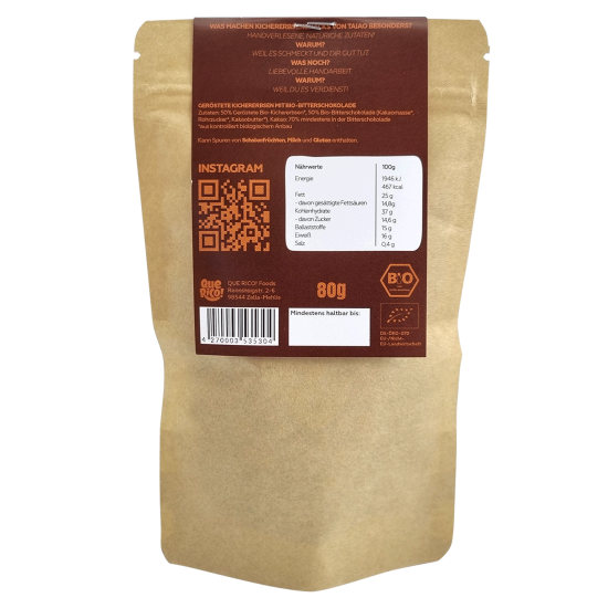-30% Knusprige Kichererbsen Dark Sensation - Bio, Vegan, ohne Gluten (80 g)